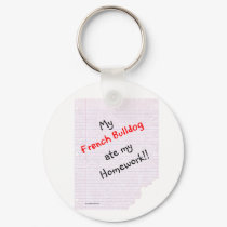 Frenchie Ate My Homework Keychain by GreyWolfCreation Frenchie Ate My Homework Keychain