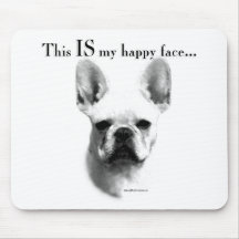 Frenchie Happy Face Mouse Mats