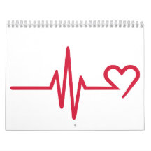 Frequency heart love wall calendar