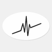 Frequency music pulse oval sticker