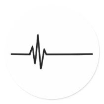 Frequency Pulse Heartbeat Round Stickers