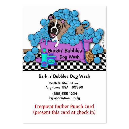 Frequent Bather Punch Card For Grooming Shop Business Card Template (front side)