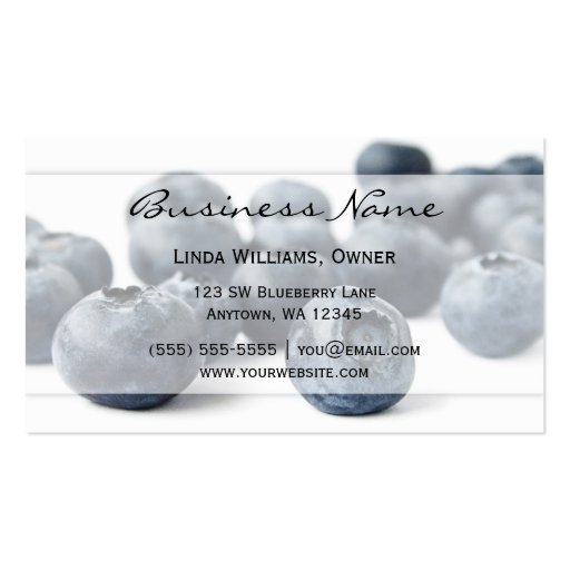 Fresh and Modern Blueberries Business Card Templates (front side)