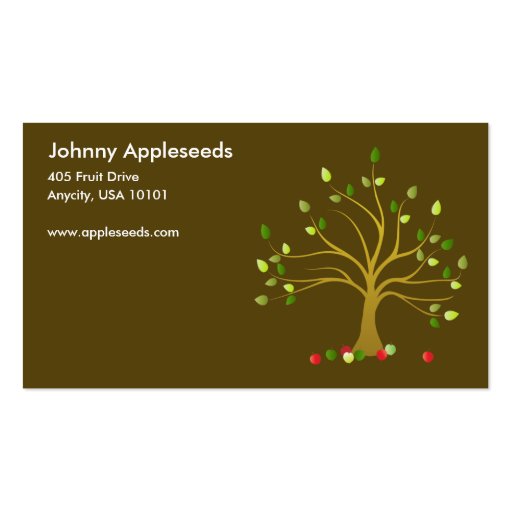 Fresh Apples in Brown Business Cards (front side)