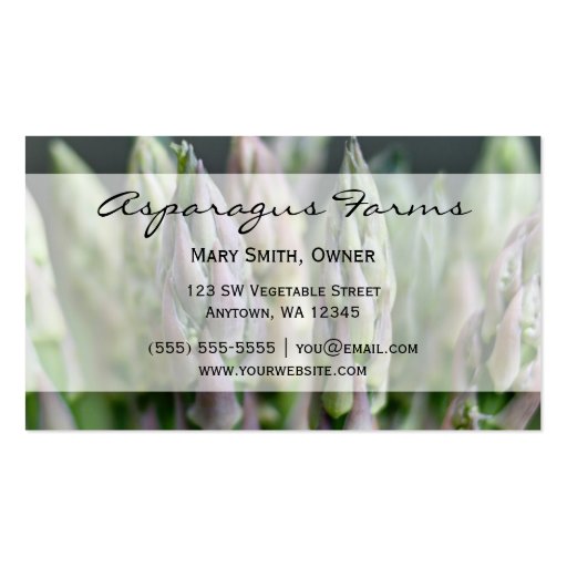 Fresh Asparagus Business Card Template (front side)