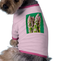Fresh Asparagus On Green Background pet clothing