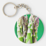 Fresh Asparagus On Green Background Key Chains