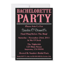 Fresh Bachelorette Party Invitations (Pink/Black)