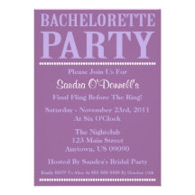 Fresh Bachelorette Party Invitations Violet/Purple