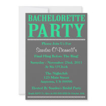 Fresh Bachelorette Party Invites (Sea Green/Gray)