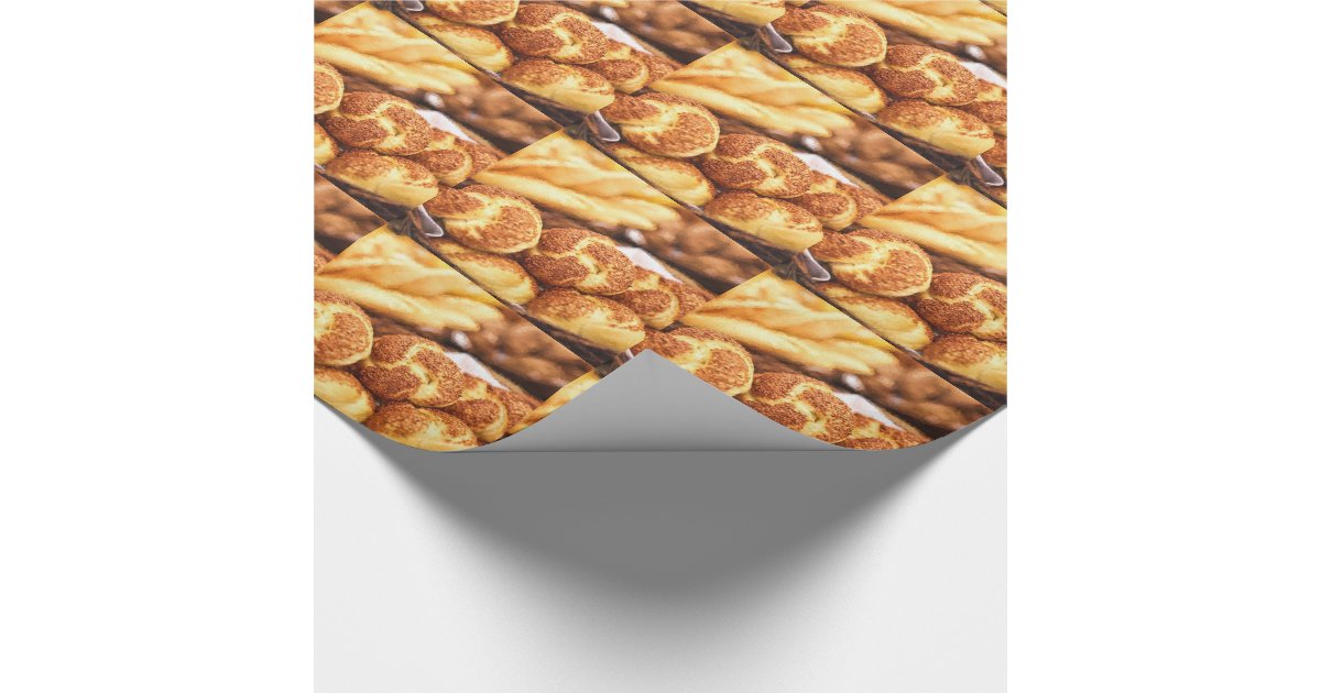 Fresh baked bread wrapping paper Zazzle