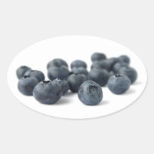 Fresh Blueberries Oval Stickers