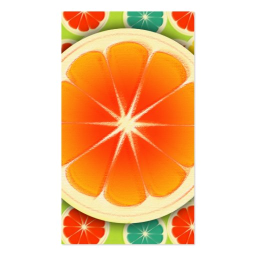 Fresh Citrus Fruit Design, Cute Colorful Business Card (back side)