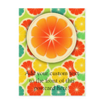 Fresh Citrus Fruit Design, Cute Colorful Postcards