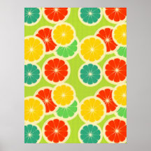 Fresh Citrus Fruit Design, Cute Colorful Posters