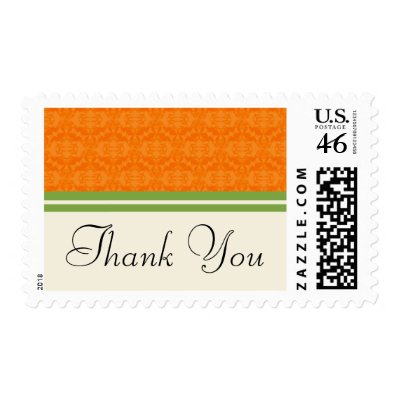 Fresh Citrus Orange Thank You Postage Stamps