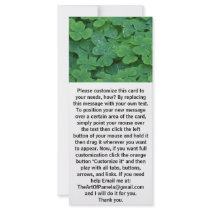 Fresh Clover Green Leafs Custom Rack Cards