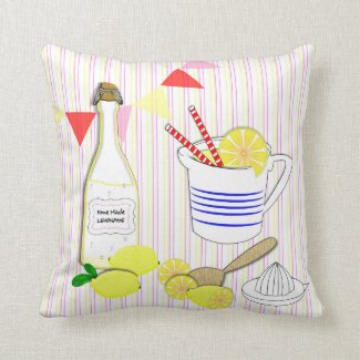 Fresh Cool Summery Home Made Lemonade Design Pillows