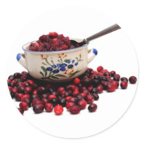 Fresh Cranberries And Sauce Round Sticker