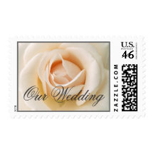 Fresh Cream Rose Wedding postage Stamp