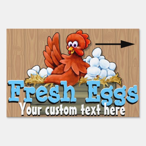 Fresh Eggs for sale. Farm. Organic. Customizable Lawn Sign Zazzle
