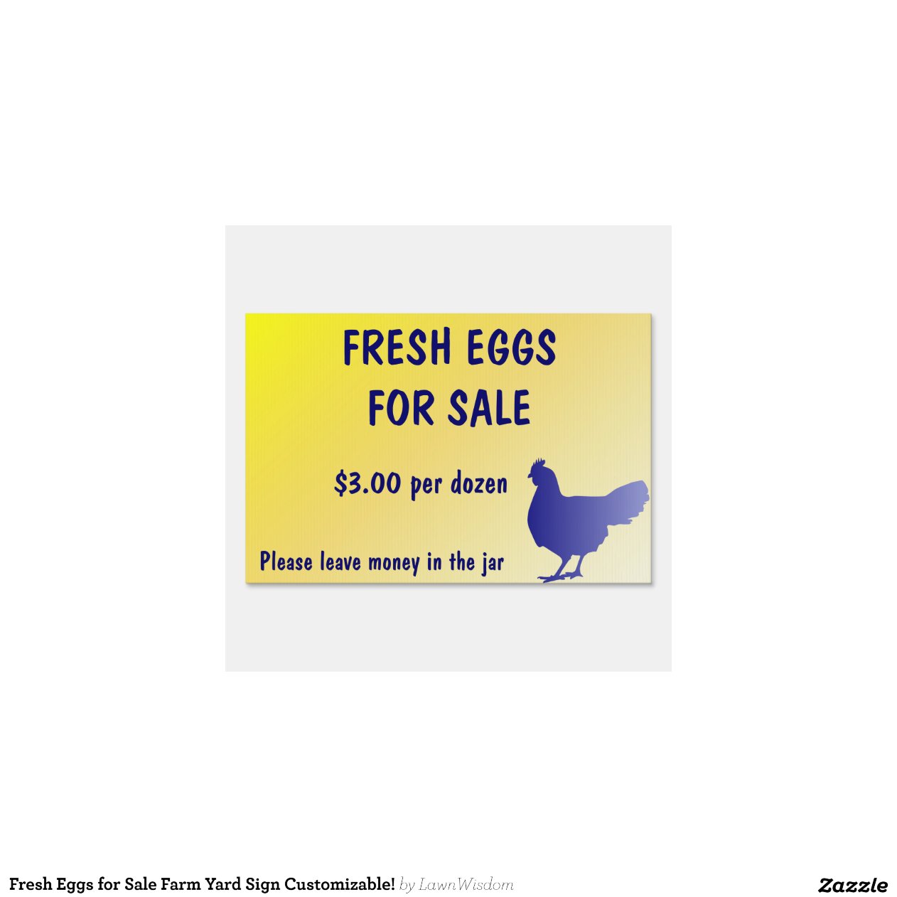 Fresh Eggs for Sale Farm Yard Sign Customizable! Lawn Sign Zazzle