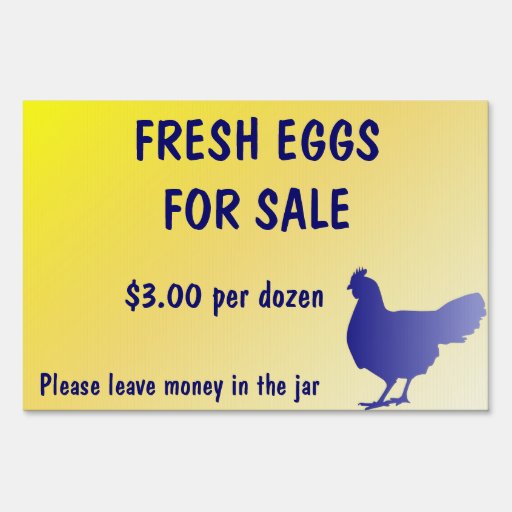 Fresh Eggs for Sale Farm Yard Sign Customizable! Lawn Sign Zazzle