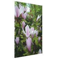 Fresh, elegant spring light purple magnolia flower stretched canvas prints