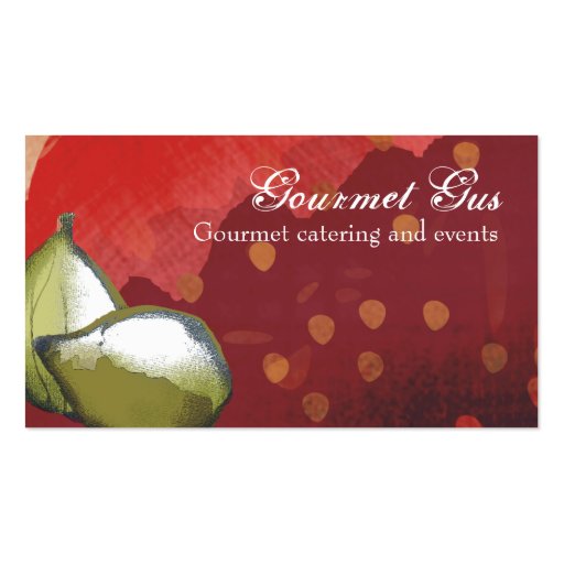 fresh figs fruit chef catering business cards, ... (front side)