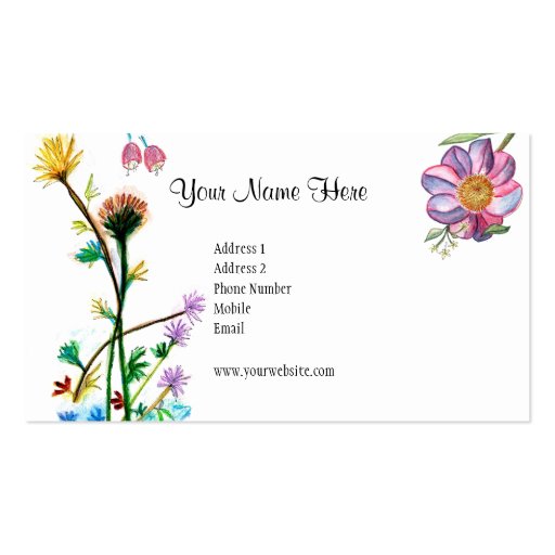 Fresh Flowers Card Business Cards (front side)