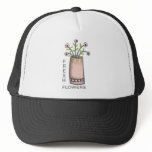 fresh flowers mesh hats