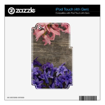 fresh flowers on the old wooden background iPod touch 4G skin