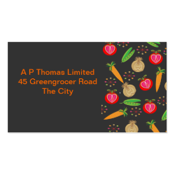 Fresh Fruit and Vegetables Retro Design Business Cards