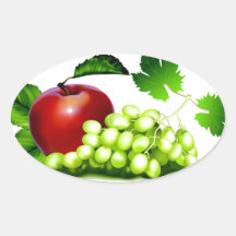 Fresh Fruit Oval Sticker