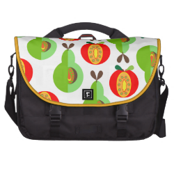 Fresh Fruit Retro Print Design Apples and Pears Laptop Bag