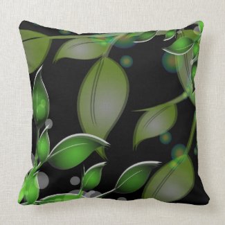 Fresh Garden Leaves on White American MoJo throwpillow