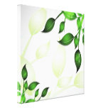 Fresh Garden Leaves on White  Wrapped Canvas Stretched Canvas Print