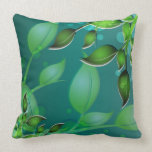 Fresh Garden Leaves Teal American MoJo pillows
