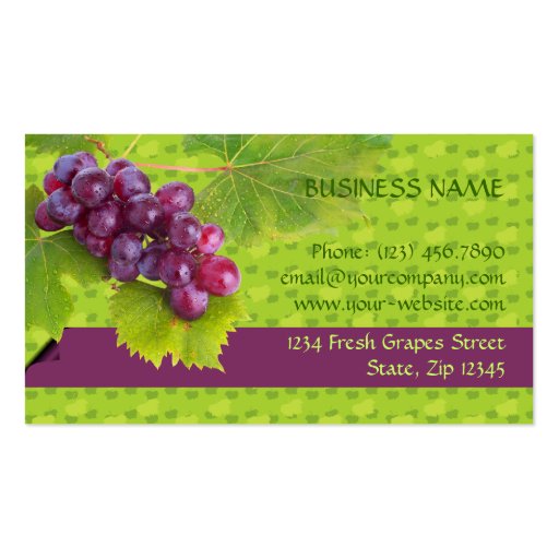 Fresh Grapes Business Card (back side)
