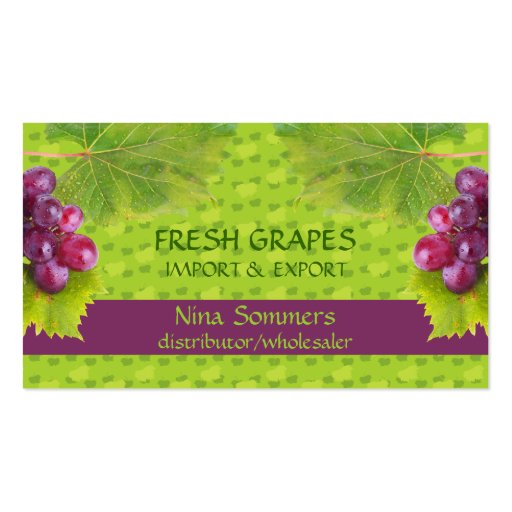 Fresh Grapes Business Card (front side)
