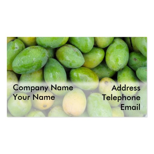 Fresh Green Mangos Business Card (front side)