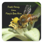 Fresh Honey Bee Hive Square Labels Square Sticker