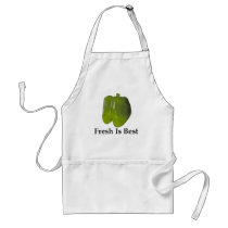 FRESH IS BEST - GREEN PEPPER aprons by pjwuebker FRESH IS BEST - GREEN PEPPER aprons