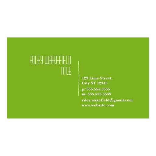 Fresh Lime Slice Business Card (back side)