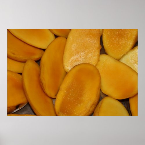 Freshly sliced Filipino mangos