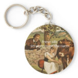 Fresh Milk Straight From the Farm keychains