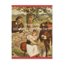 Fresh Milk Straight From the Farm postcards by gotraw Fresh Milk Straight From the Farm postcards