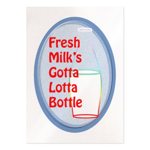 Fresh Milk's Gotta Lotta Bottle Business Card Templates (back side)