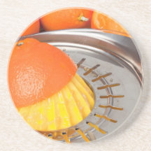 Fresh orange juice beverage coasters