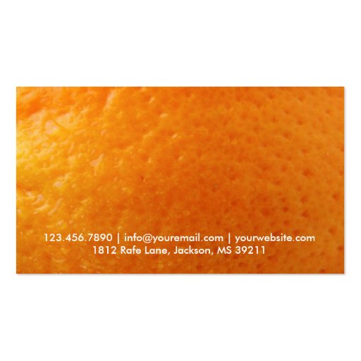 Fresh Orange Piano Teacher Business Card (back side)